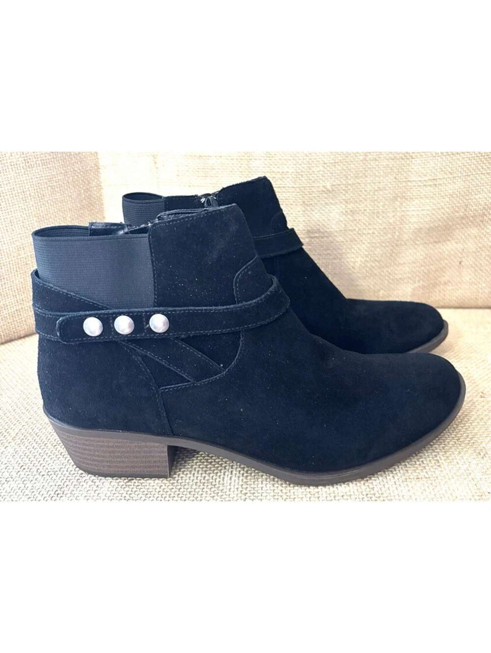 KENSIE Gemmy Women’s 10M Black Suede Booties Boots Leather